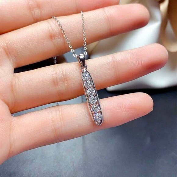 Korean Style Round Cubic Zirconia Necklace For Women, FB16FA1017 - Picture 2 of 4